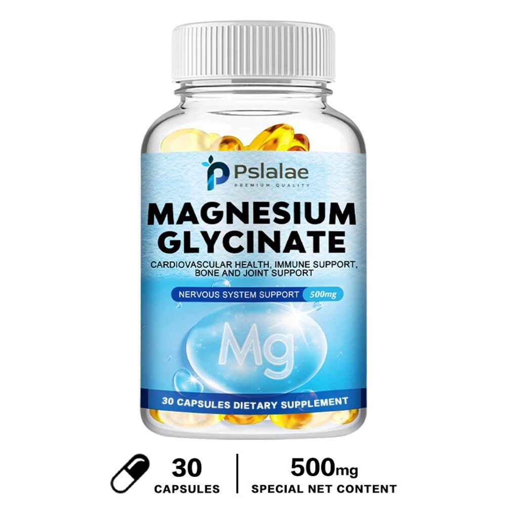 Pslalae Magnesium Glycinate – Cardiovascular & Nervous System Support | 120 Capsules Dietary Supplement