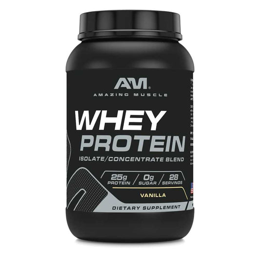 Amazing Muscle Whey Protein Isolate & Concentrate Powder Vanilla Flavor