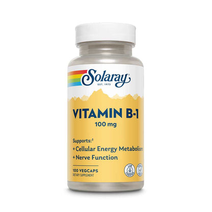 Solaray Vitamin B-1, 100mg 100 Caps