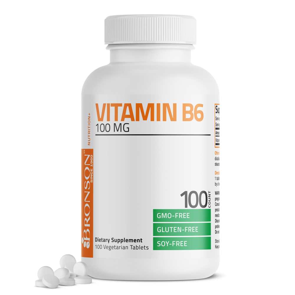 Bronson Vitamins Vitamin B6 Pyridoxine - 100 mg 100 tabs