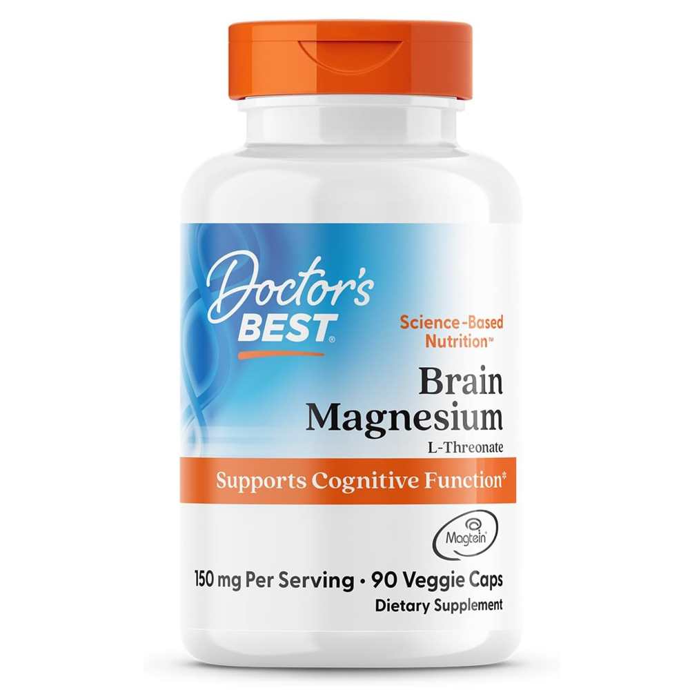 Doctor's Best Brain Magnesium with Magtein, 150 Mg per Serving, 90 Veggie Caps