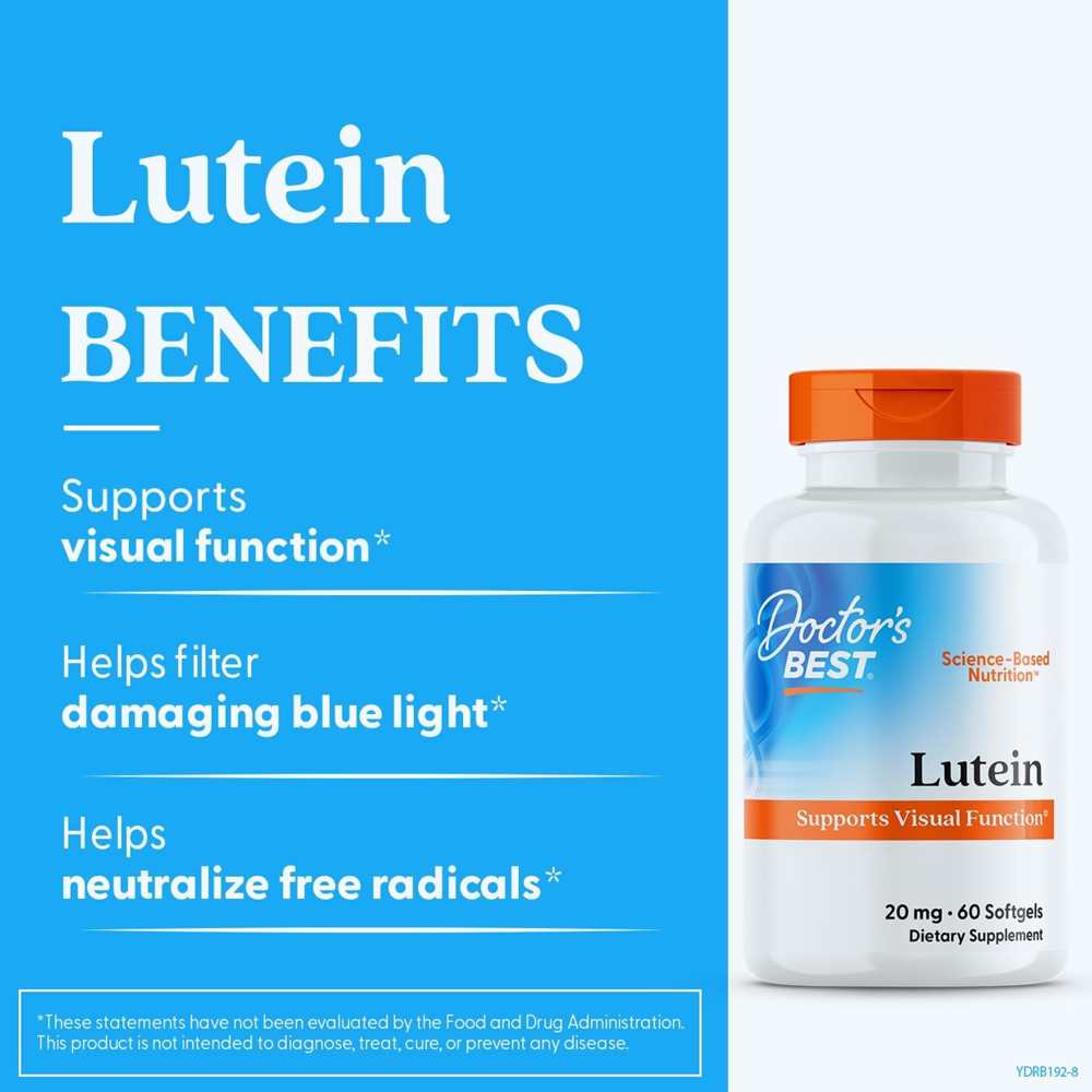 Doctor's Best Lutein with Gluten Free, Vision Support, 60 Softgels