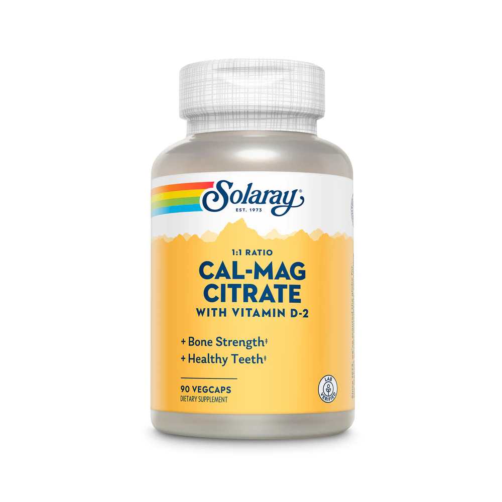 Solaray Calcium & Magnesium Citrate with Vitamin D-2, 1:1 90 Caps