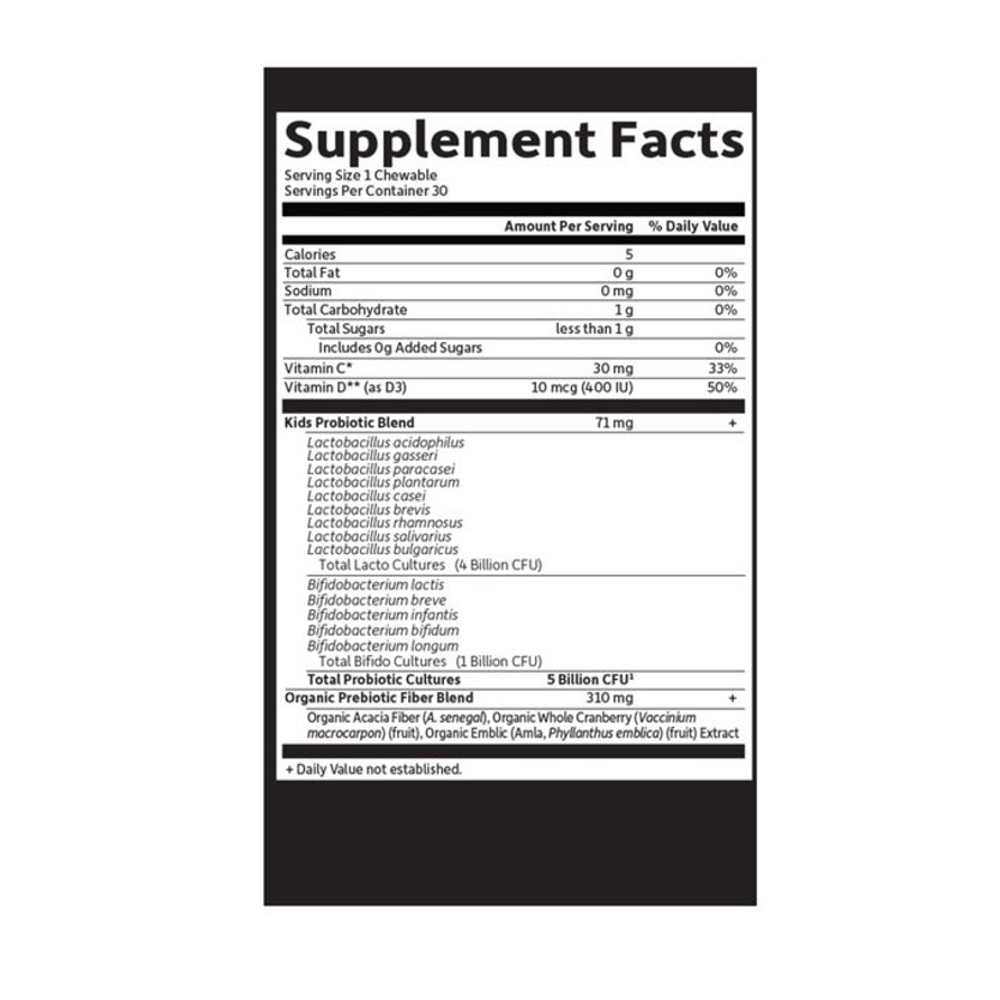 Garden of Life Dr. Formulated Probiotics Organic Kids+ Shelf-Stable Strawberry Banana 30 Chewables