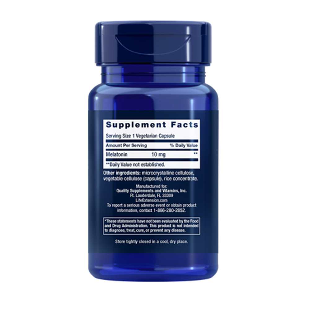 Life Extension Melatonin 10 Mg, 60 Vegetarian Capsules