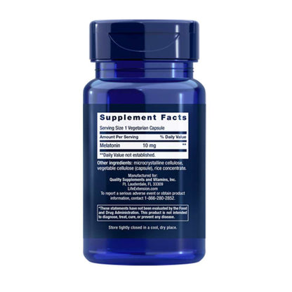 Life Extension Melatonin 10 Mg, 60 Vegetarian Capsules
