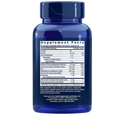 Life Extension Bone Restore Calcium (Chocolate) – 60 Chewable Tablets