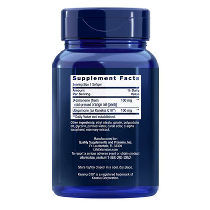 Life Extension Co Q10 (ubiquinone) with D-Limonene 100 Mg – 60 Softgels
