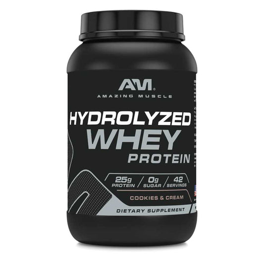 Amazing Muscle Hydrolyzed Whey Protein Powder Cookies & Cream Flavor 1.36kg
