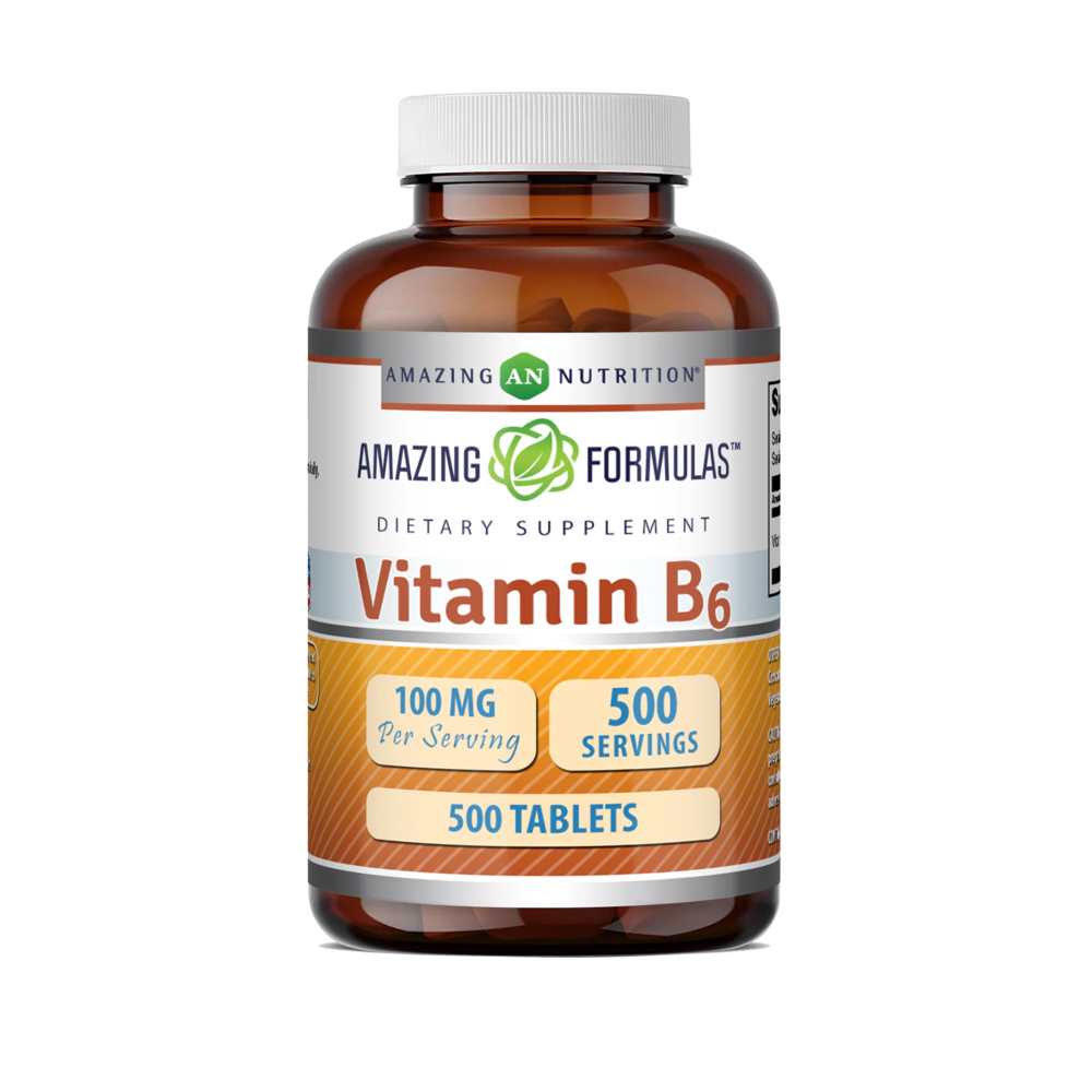 Amazing Formulas Vitamin B6 (as Pyridoxine H Cl) 100 Mg | 500 Tablets