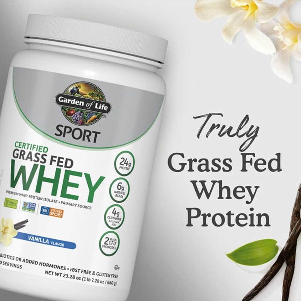 Garden of Life Sport Certified Grass Fed Whey Powder - Vanilla 660g