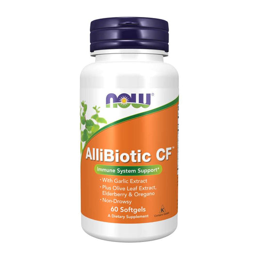 Now Foods Allibiotic Cf – Garlic, Elderberry, Olive Leaf & Oregano Immune Blend | 60 Softgels