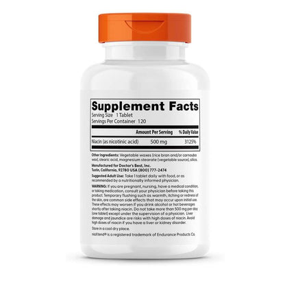 Doctor's Best Sustained-Release Niacin with Nia Xtend 500mg Tablets 120 Count