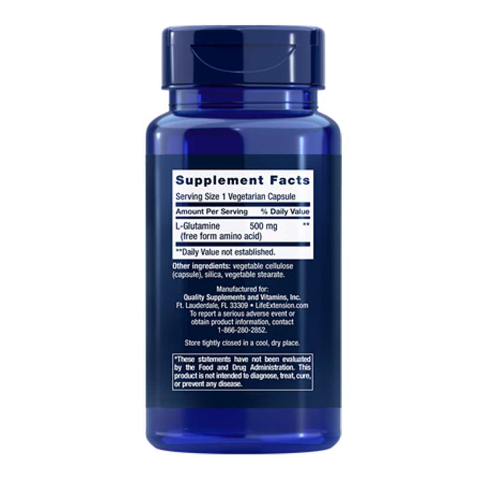 Life Extension L-Glutamine  500 Mg – 100 Vegetarian Capsules