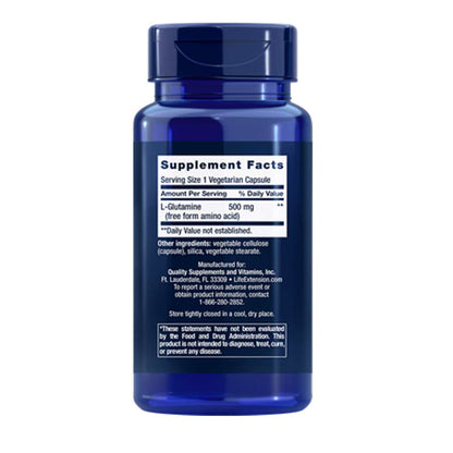 Life Extension L-Glutamine  500 Mg – 100 Vegetarian Capsules