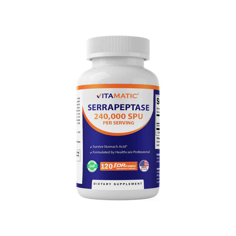 Vitamatic Serrapeptase 240,000 SPU 120 Delayed Released Capsules