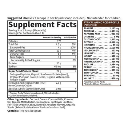 Garden of Life Grass Fed Collagen Protein Chocolate 20.74oz (588g) Powder