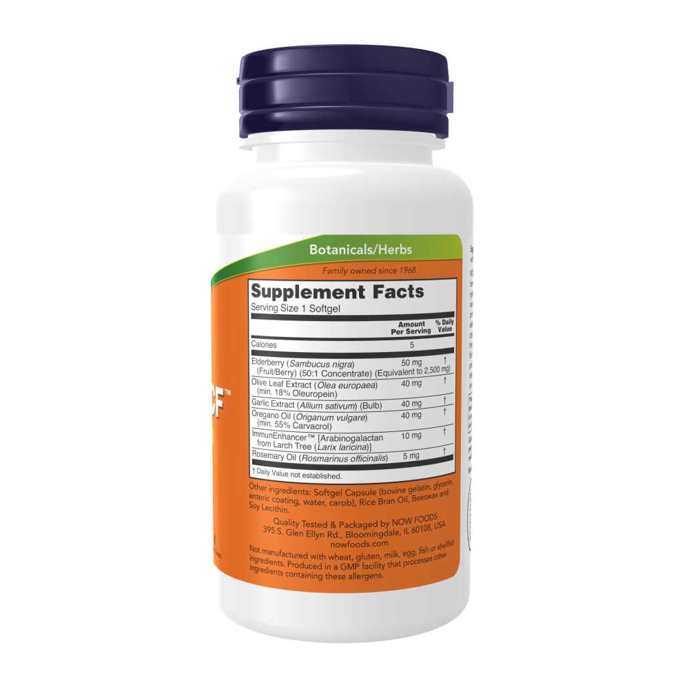 Now Foods Allibiotic Cf – Garlic, Elderberry, Olive Leaf & Oregano Immune Blend | 60 Softgels