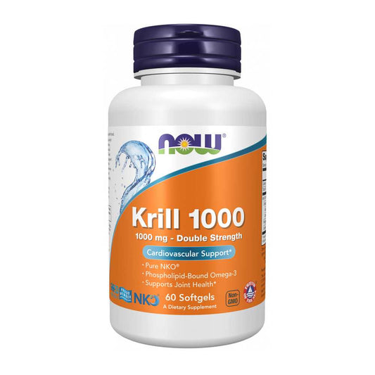Now Foods Krill 1000mg – Double Strength Omega-3 for Heart & Joint Health – 60 Softgels