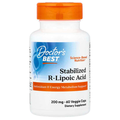 Doctor's Best Stabilized R-Lipoic Acid 200mg Veggie Caps 60 Count