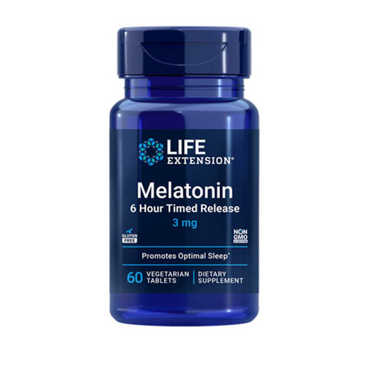 Life Extension Melatonin 6 Hour Timed Release 3 mg, 60 vegetarian tablets