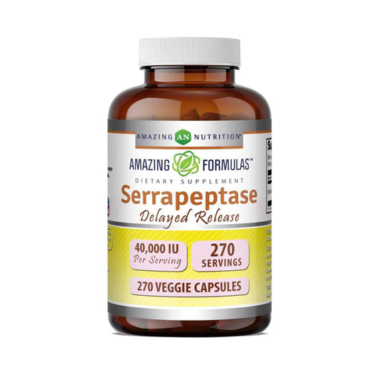 Amazing Formulas Serrapeptase Delayed Release 40000 Iu 270 Veggie Capsules