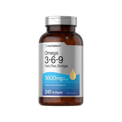 Horbäach Fish Oil Omega 3-6-9 3600mg per Serving | 240 Softgels