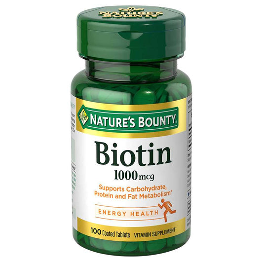Nature's Bounty Biotin 1000 Mcg, 100 Tablets
