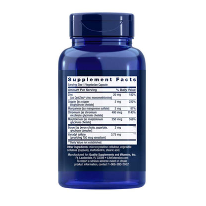 Life Extension only Trace Minerals 90 Vegetarian Capsules