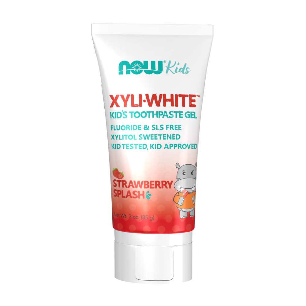 Now Foods Xyli-White Kid's Toothpaste Gel – Fluoride & Sls Free Formula – Strawberry Splash – 85 G