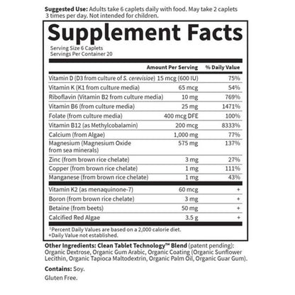 Garden of Life Living Calcium Advanced Bone Density Support Formula 120 Caplets