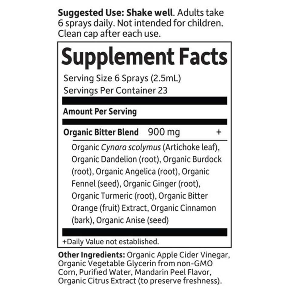 Garden of Life Organics Liver Bitters Detox Spray 2 Fl Oz (58 Ml) Liquid