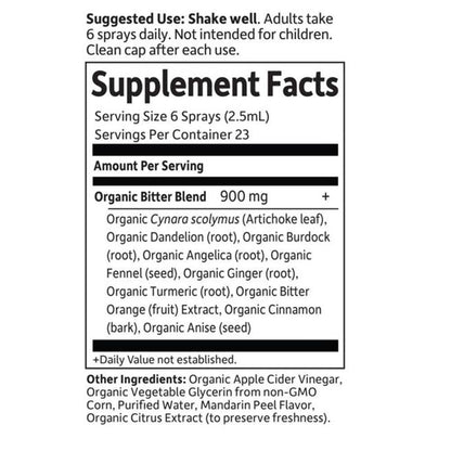 Garden of Life Organics Liver Bitters Detox Spray 2 Fl Oz (58 Ml) Liquid