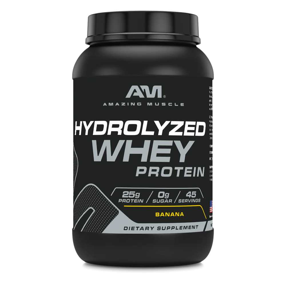 Amazing Muscle Hydrolyzed Whey Protein Powder Banana Flavor 1.36kg