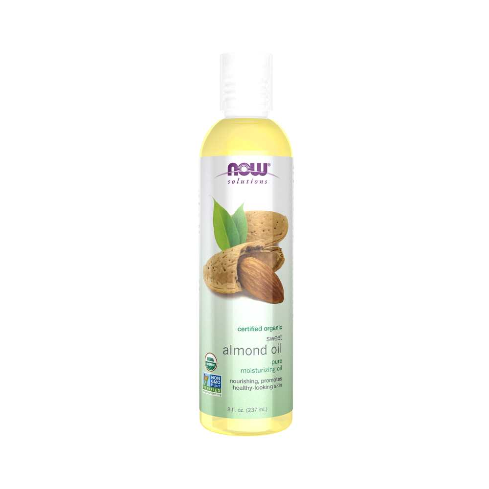 Now Foods Sweet Almond Oil – 100% Pure & Certified Organic – Nourishing Skin & Hair Oil – 237 M L