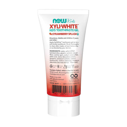 Now Foods Xyli-White Kid's Toothpaste Gel – Fluoride & Sls Free Formula – Strawberry Splash – 85 G