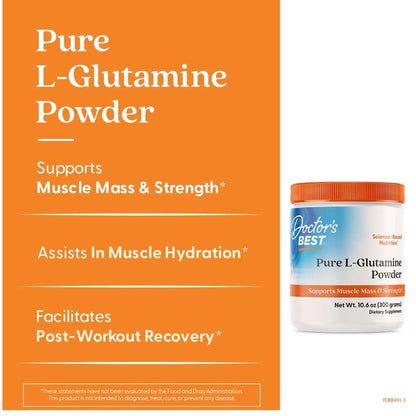 Doctor’s Best Pure L-Glutamine Powder 300g