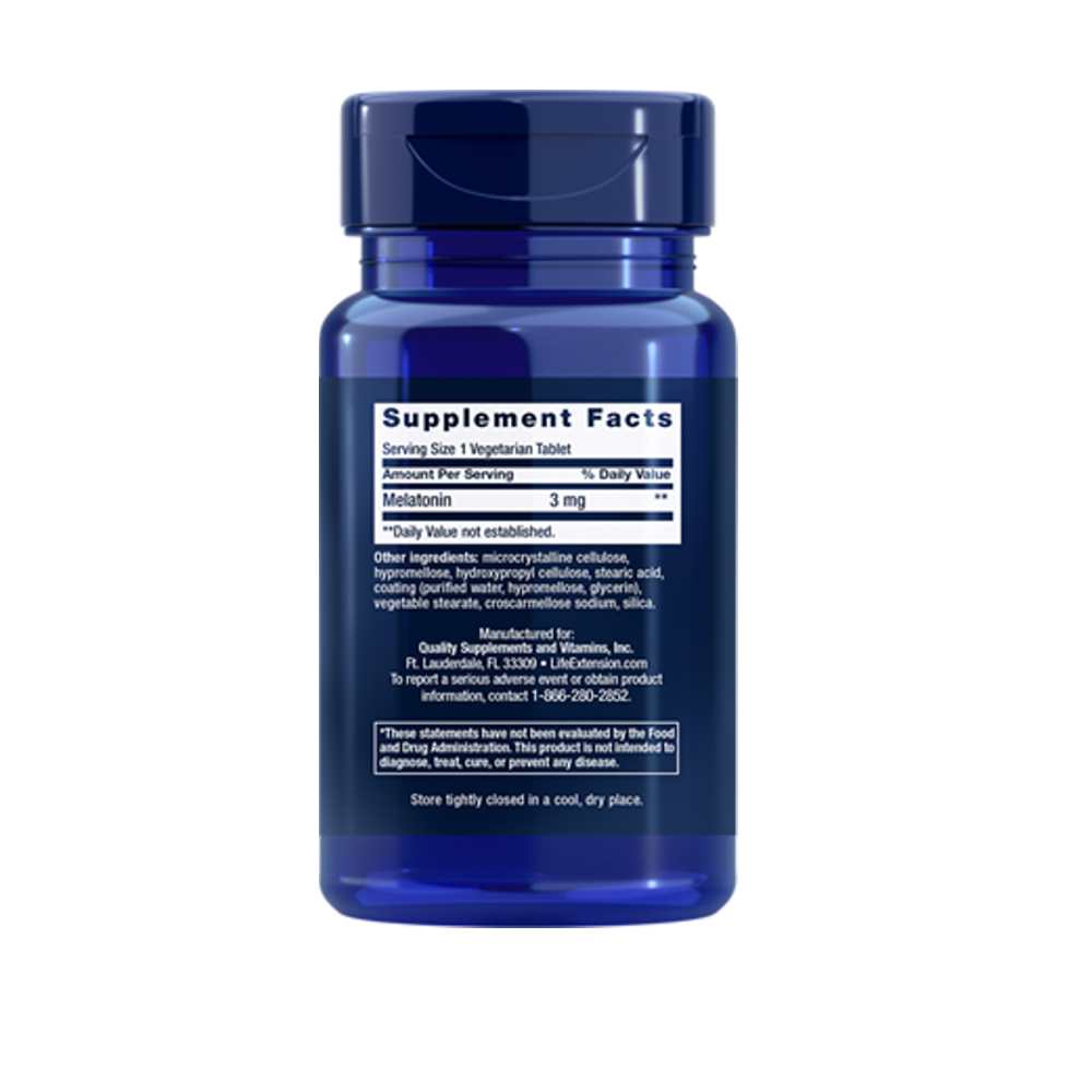 Life Extension Melatonin 6 Hour Timed Release 3 mg, 60 vegetarian tablets