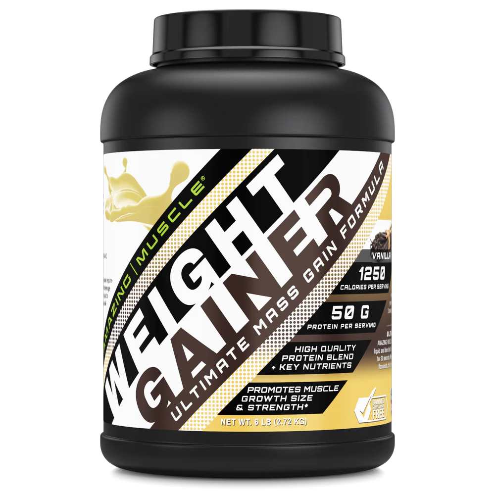 Amazing Muscle Weight Gainer Protein Powder | Vanilla Flavor 2.72kg