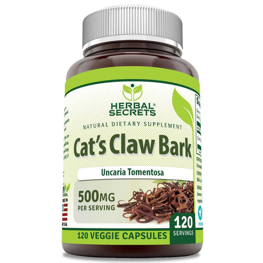 Herbal Secrets Cat's Claw Bark 500 Mg 120 Veggie Capsules