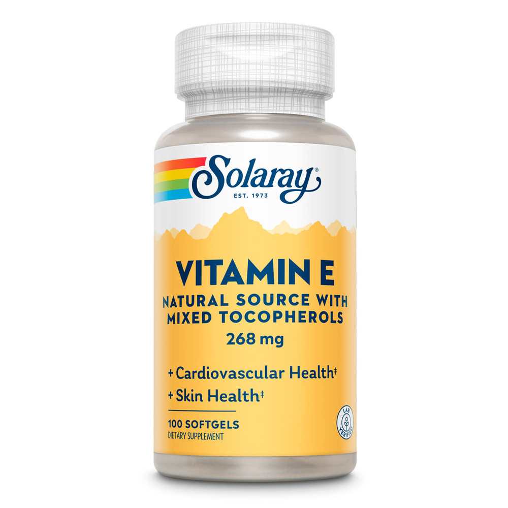 Solaray Vitamin E, Mixed Tocopherols 268mg 100 Softgels