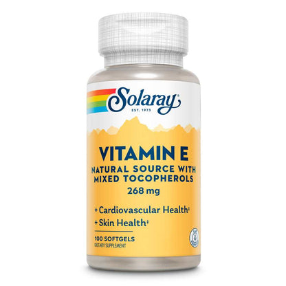 Solaray Vitamin E, Mixed Tocopherols 268mg 100 Softgels