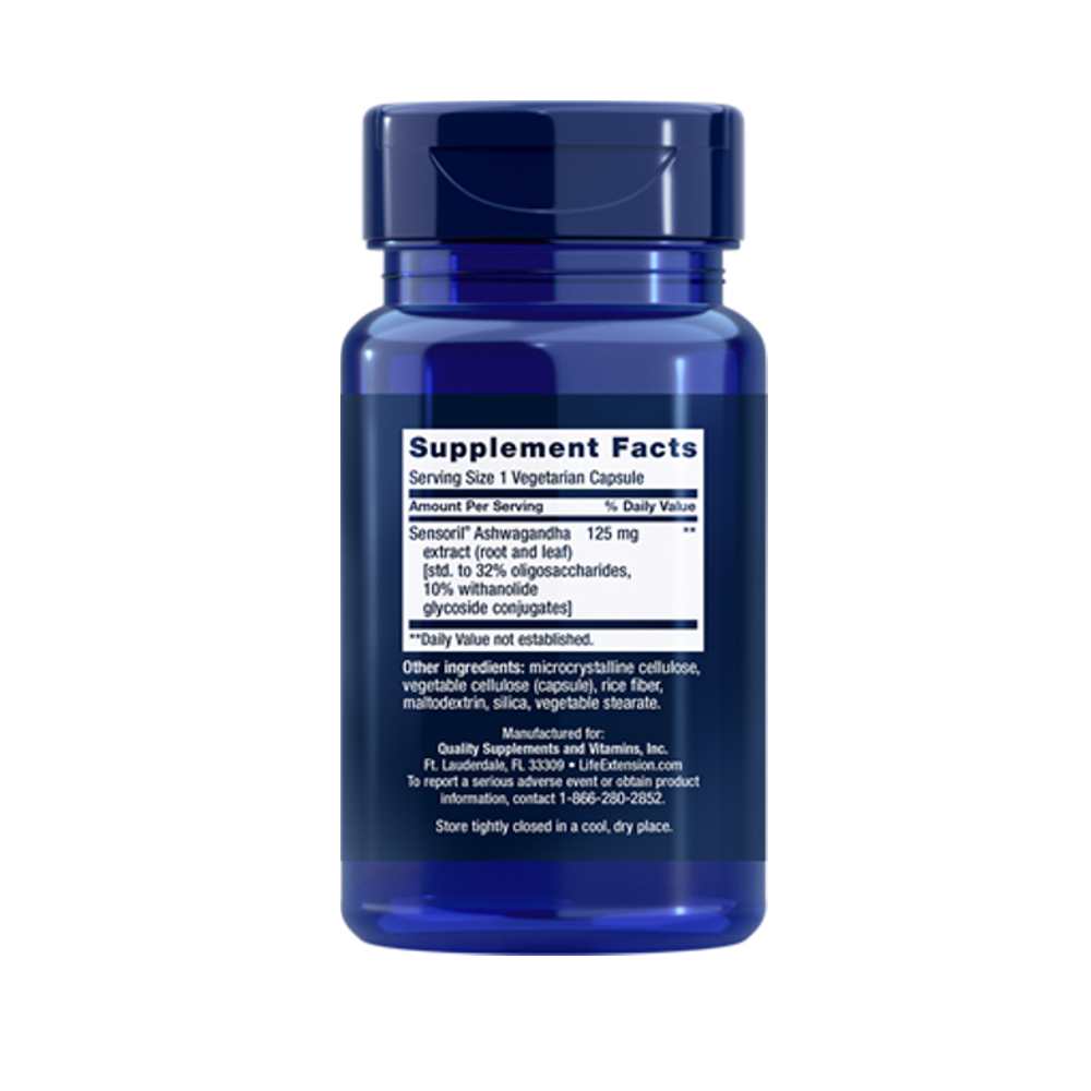 Life Extension Optimized Ashwagandha 60 Vegetarian Capsules