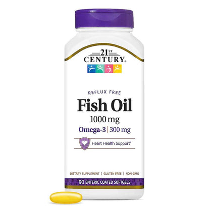 21st Century Fish Oil 1000 Mg Reflux Free 180 Softgels