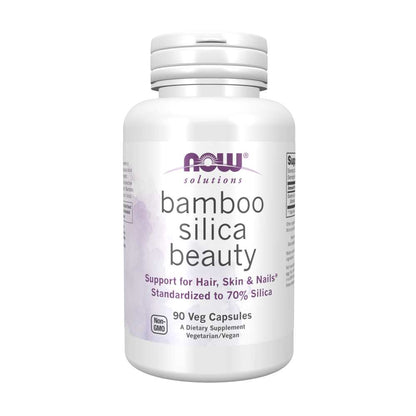 Now Foods Bamboo Silica Beauty – 70% Standardized Silica Formula – Hair, Skin & Nails Support – 90 Veg Capsules