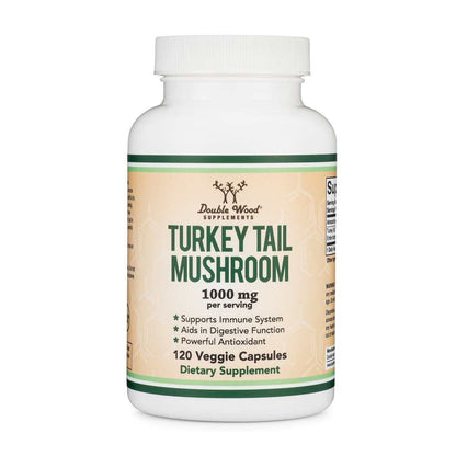 Double Wood Turkey Tail Mushroom 1000 Mg – 120 Veggie Capsules