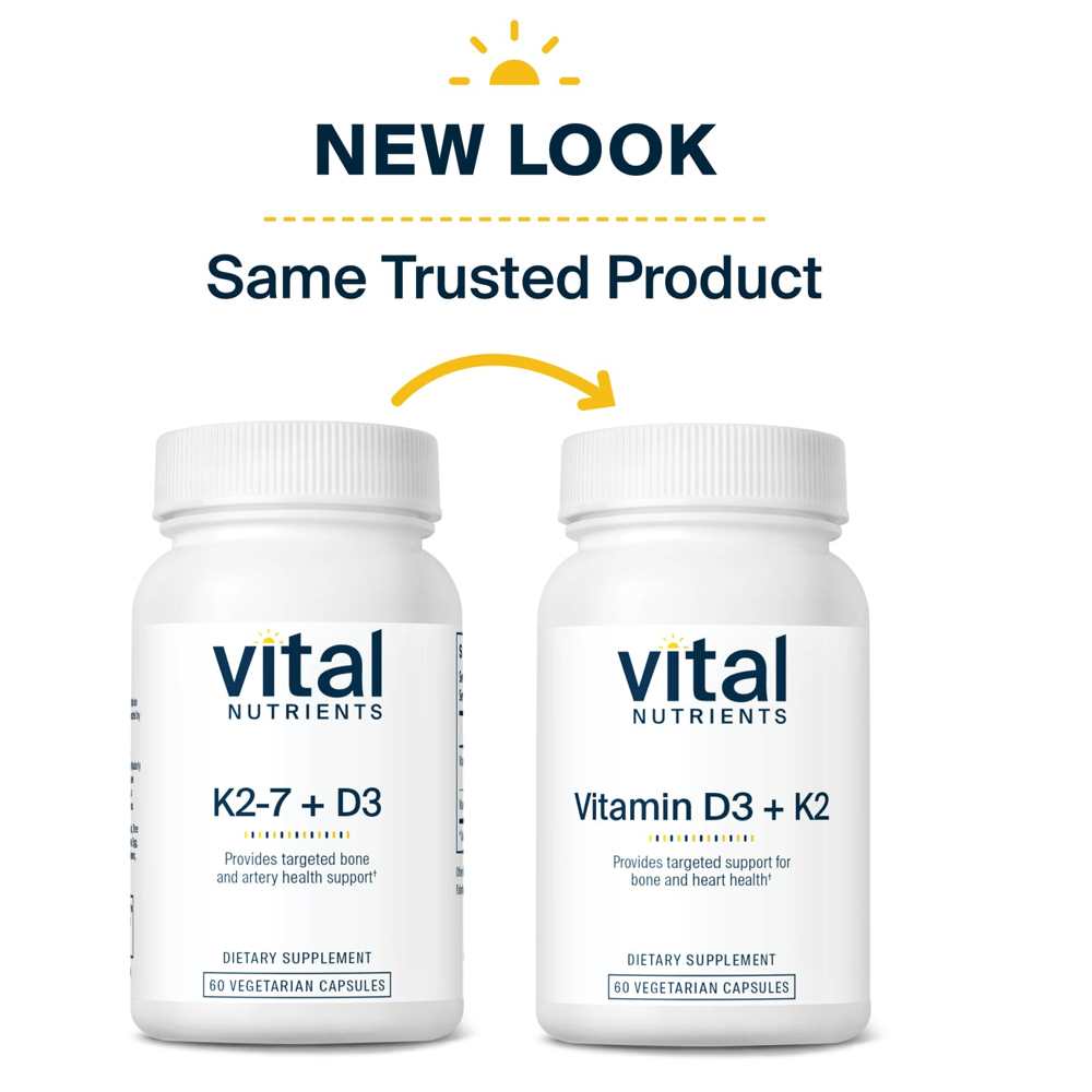 Vital Nutrients Vitamin D3 + K2 60 Caps