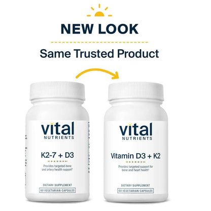 Vital Nutrients Vitamin D3 + K2 60 Caps