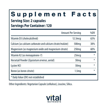 Vital Nutrients Osteo-Nutrients Ii (with Vitamin K2-7) 240 Caps