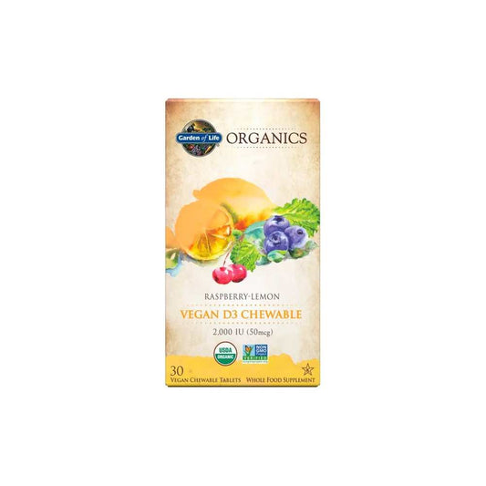 Garden of Life Organics Vegan D3 2,000 Iu Raspberry Lemon 30 Chewables